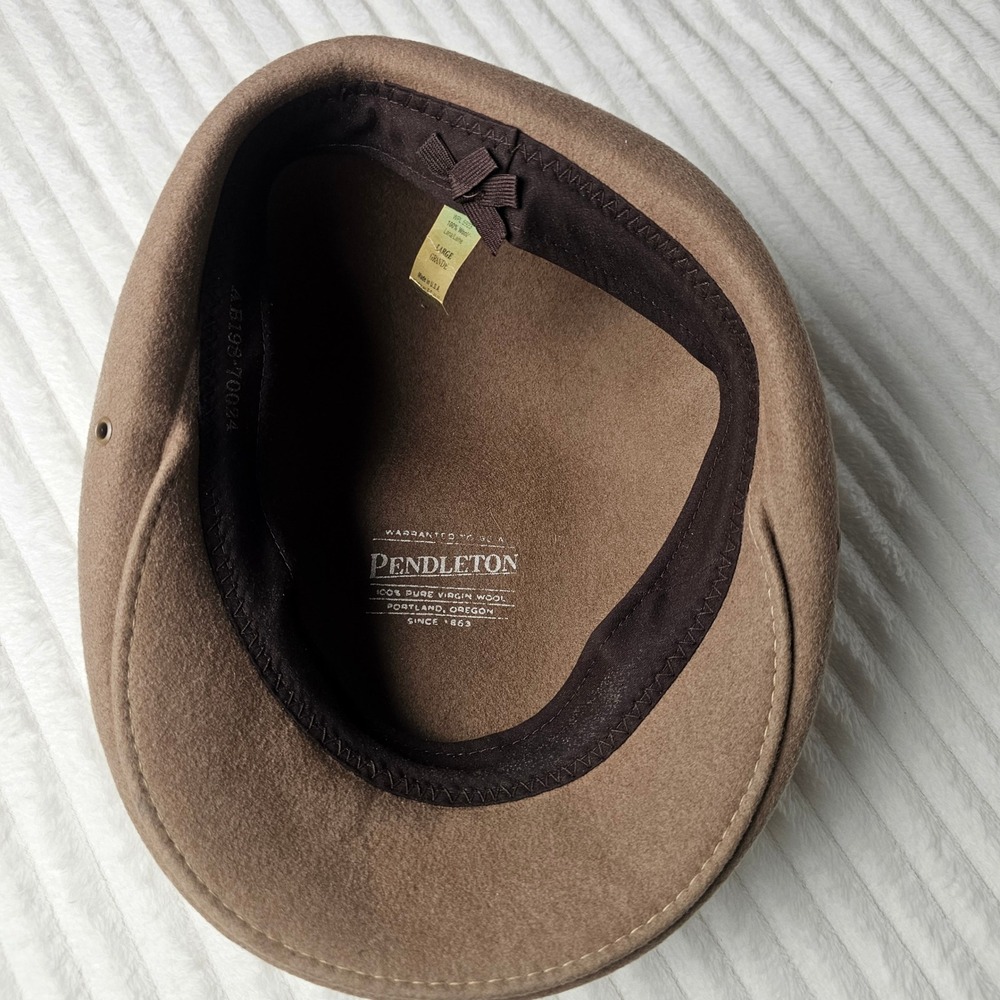Pendleton Vintage 100% Wool VTG Newsboy Cap Large Brown Heritage Flat Hat